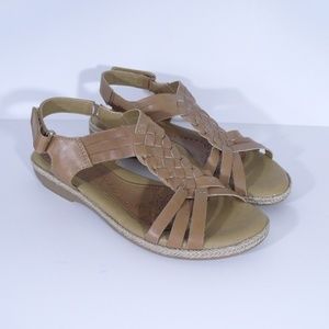 Softspots Tan Pillowtop Braided Sandals